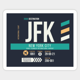 New York City (JFK) Airport Code Baggage Tag Sticker